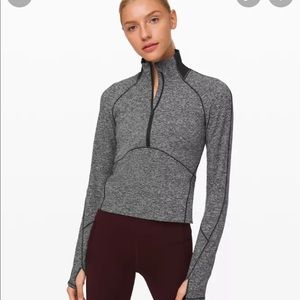 Lululemon always alert half zip heathered black size 4